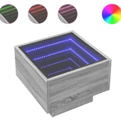 vidaXL Soffbord>Soffbord med LEDs grå sonoma 40x40x30 cm konstruerat trä