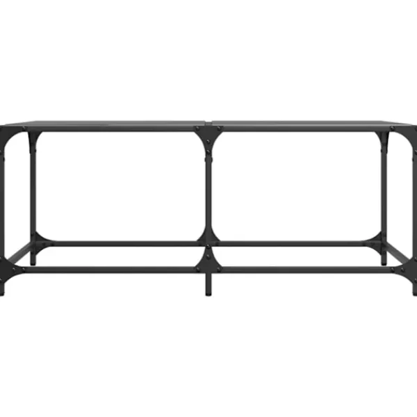 vidaXL Soffbord>Soffbord med svart glasskiva 98,5x50x40 cm stål