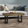 vidaXL Soffbord>Soffbord mörkbrun och svart 90x45x40 cm MDF och järn