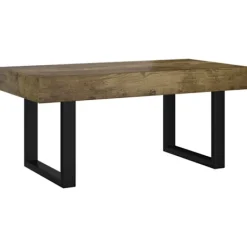 vidaXL Soffbord>Soffbord mörkbrun och svart 90x45x40 cm MDF och järn