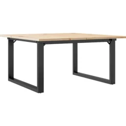 vidaXL Soffbord>Soffbord O-ram 80x80x45 cm massiv furu och stål