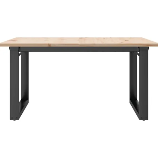 vidaXL Soffbord>Soffbord O-ram 80x80x45 cm massiv furu och stål