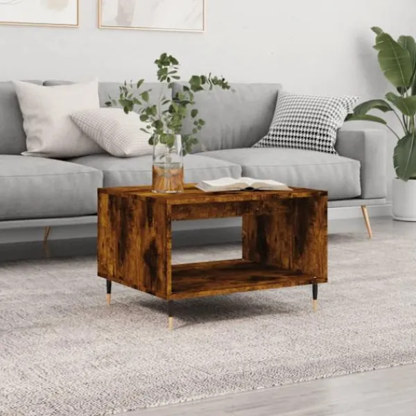 vidaXL Soffbord>Soffbord rökfärgad ek 60x50x40 cm konstruerat trä