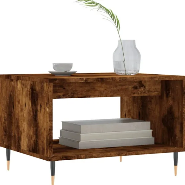 vidaXL Soffbord>Soffbord rökfärgad ek 60x50x40 cm konstruerat trä