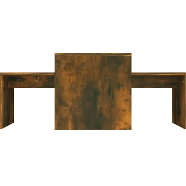 vidaXL Soffbord>Soffbord rökfärgad ek 100x48x40 cm konstruerat trä
