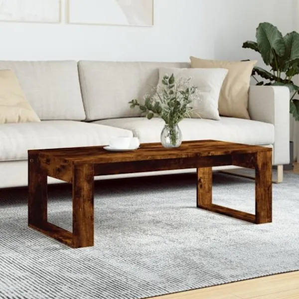 vidaXL Soffbord>Soffbord rökfärgad ek 102x50x35 cm konstruerat trä