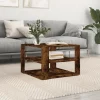 vidaXL Soffbord>Soffbord rökfärgad ek 58x58x40 cm konstruerat trä