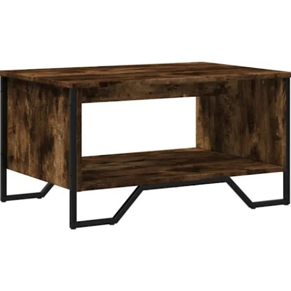 vidaXL Soffbord>Soffbord rökfärgad ek 75x51x40 cm konstruerat trä