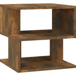 vidaXL Småbord>Soffbord rökfärgad ek 40x40x40 cm konstruerat trä
