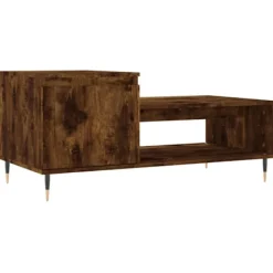 vidaXL Soffbord>Soffbord rökfärgad ek 100x50x45 cm konstruerat trä
