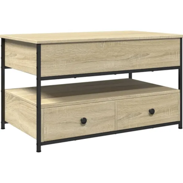 vidaXL Soffbord>Soffbord sonoma-ek 85x50x50 cm konstruerat trä och metall