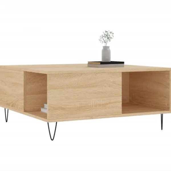 vidaXL Soffbord>Soffbord sonoma-ek 80x80x36,5 cm konstruerat trä