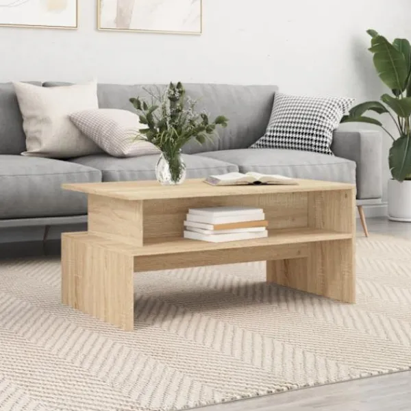vidaXL Soffbord>Soffbord sonoma-ek 90x55x42,5 cm konstruerat trä