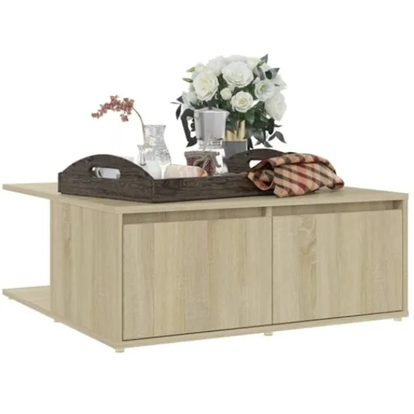 vidaXL Soffbord>Soffbord sonoma-ek 80x80x31 cm konstruerat trä