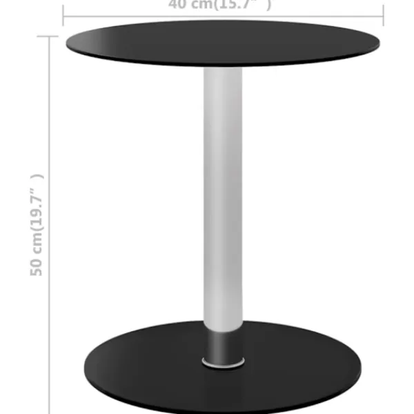 vidaXL Soffbord>Soffbord svart 40 cm härdat glas