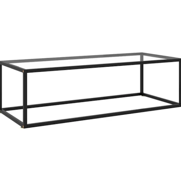 vidaXL Soffbord>Soffbord svart med härdat glas 120x60x35 cm