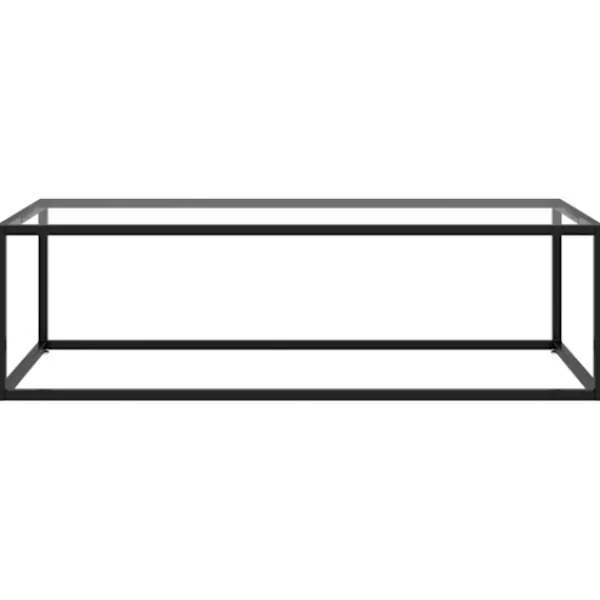 vidaXL Soffbord>Soffbord svart med härdat glas 120x60x35 cm