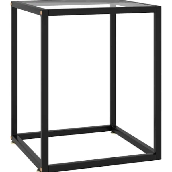 vidaXL Soffbord>Soffbord svart med härdat glas 40x40x50 cm