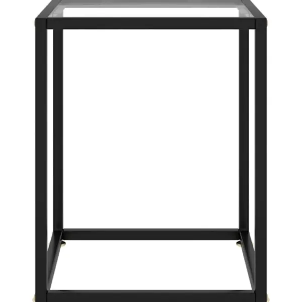 vidaXL Soffbord>Soffbord svart med härdat glas 40x40x50 cm