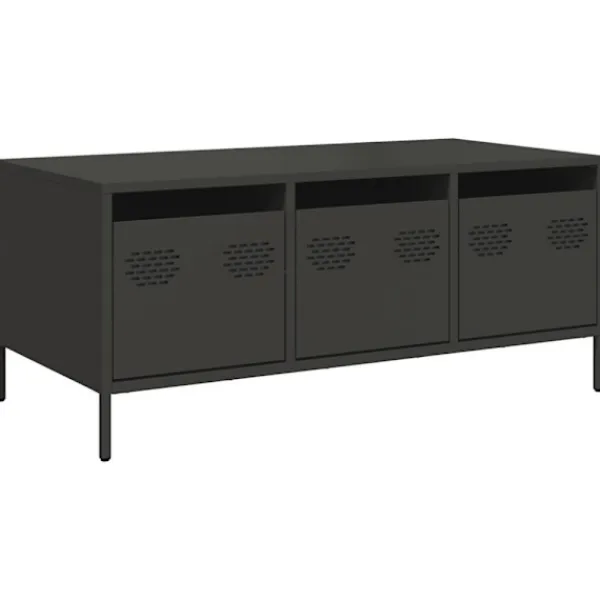 vidaXL Soffbord>Soffbord svart 101,5x50x43,5 cm kallvalsat stål