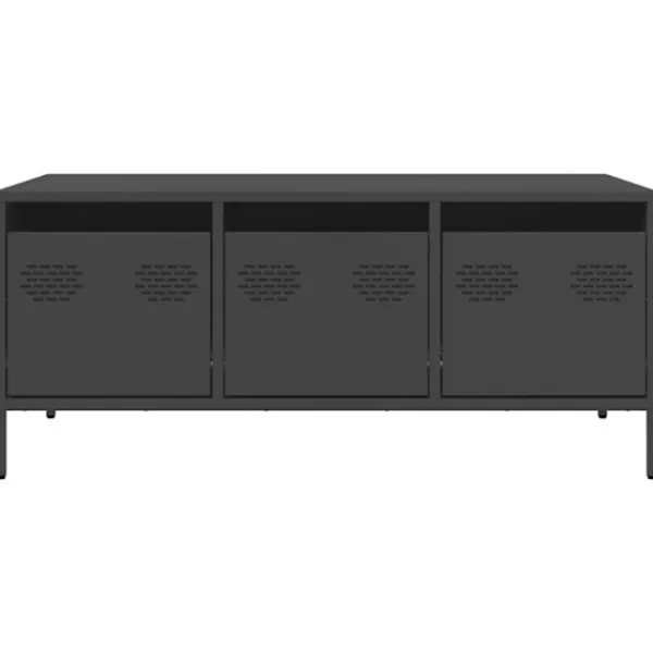 vidaXL Soffbord>Soffbord svart 101,5x50x43,5 cm kallvalsat stål