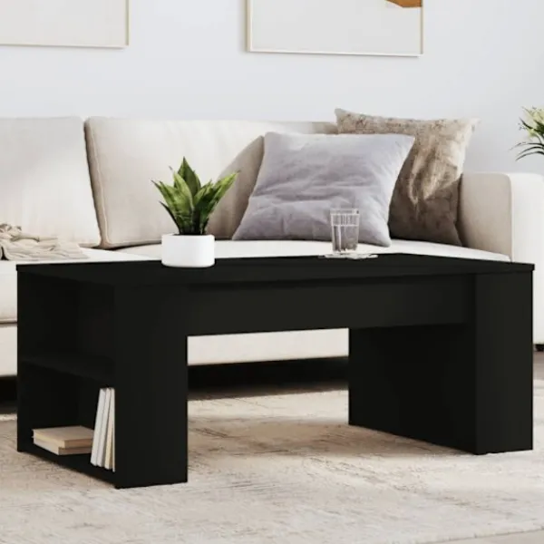 vidaXL Soffbord>Soffbord svart 102x55x42 cm konstruerat trä