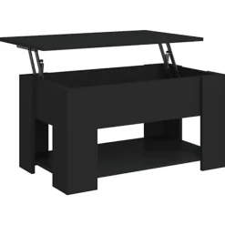 vidaXL Soffbord>Soffbord svart 79x49x41 cm konstruerat trä