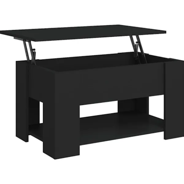 vidaXL Soffbord>Soffbord svart 79x49x41 cm konstruerat trä