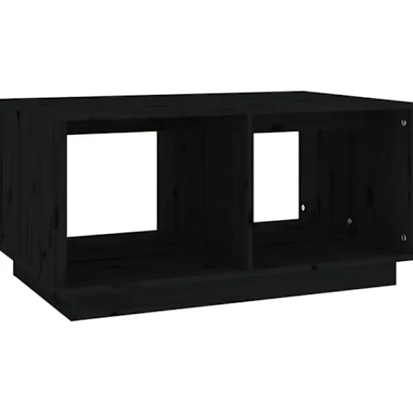 vidaXL Soffbord>Soffbord svart 80x50x40 cm massivt furu