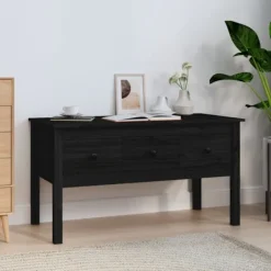 vidaXL Soffbord>Soffbord svart 102x49x55 cm massiv furu