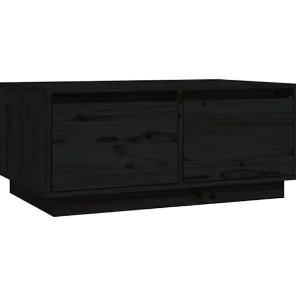 vidaXL Soffbord>Soffbord svart 80x50x35 cm massivt furu