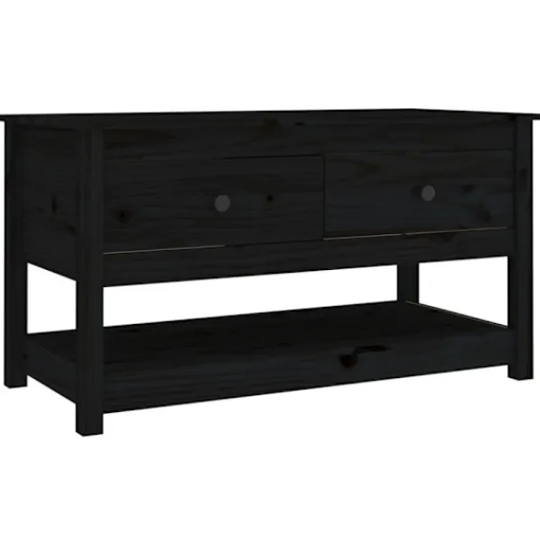 vidaXL Soffbord>Soffbord svart 102x49x55 cm massiv furu
