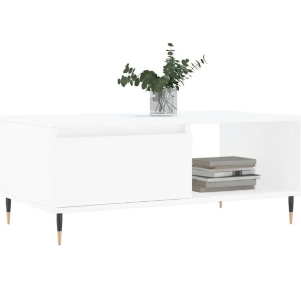 vidaXL Soffbord>Soffbord vit 90x50x36,5 cm konstruerat trä