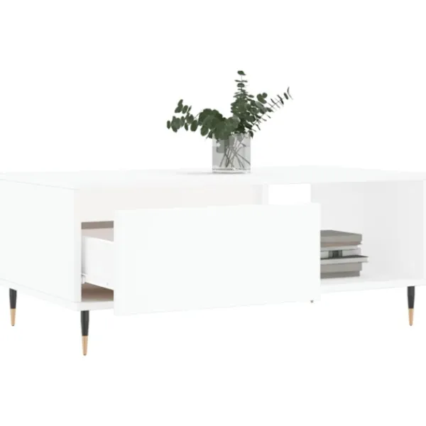 vidaXL Soffbord>Soffbord vit 90x50x36,5 cm konstruerat trä