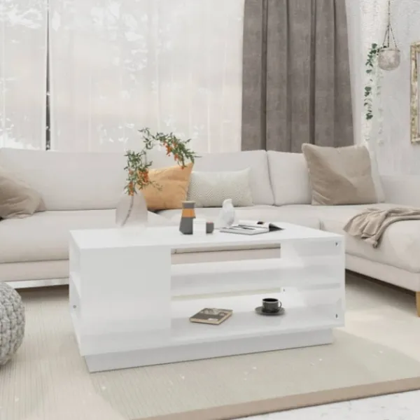 vidaXL Soffbord>Soffbord vit 102x55x43 cm konstruerat trä