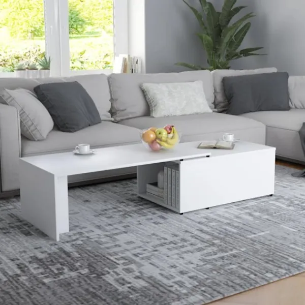 vidaXL Soffbord>Soffbord vit 150x50x35 cm konstruerat trä