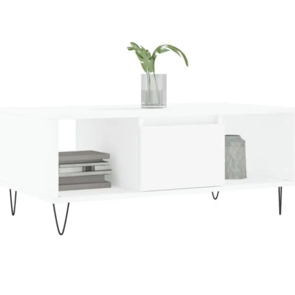 vidaXL Soffbord>Soffbord vit 90x50x36,5 cm konstruerat trä