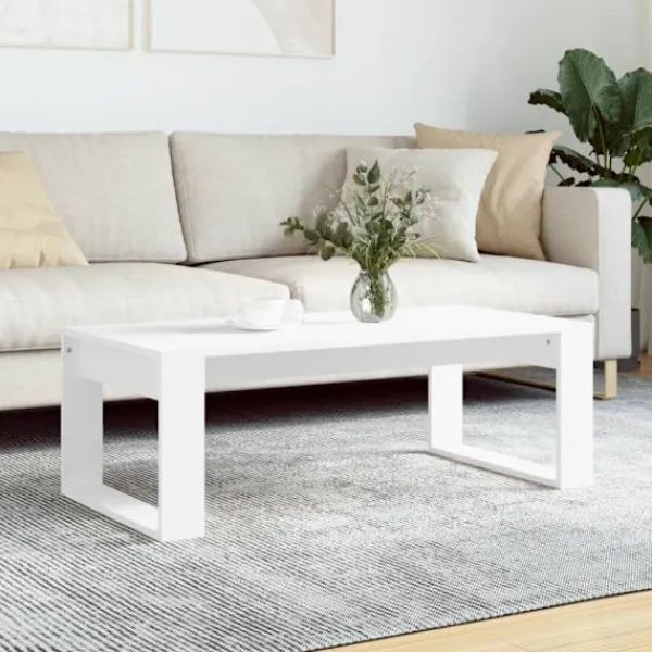 vidaXL Soffbord>Soffbord vit 102x50x35 cm konstruerat trä