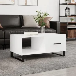vidaXL Soffbord>Soffbord vit 90x50x40 cm konstruerat trä