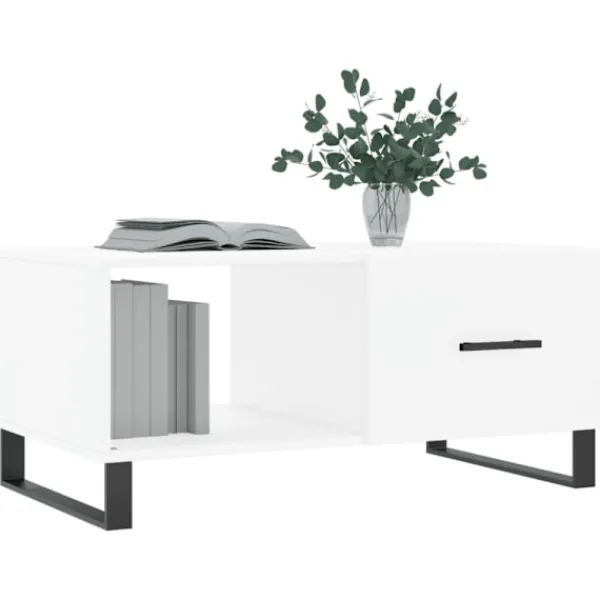 vidaXL Soffbord>Soffbord vit 90x50x40 cm konstruerat trä