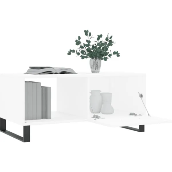 vidaXL Soffbord>Soffbord vit 90x50x40 cm konstruerat trä