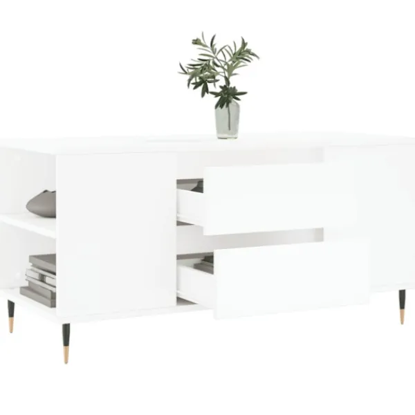 vidaXL Soffbord>Soffbord vit 102x44,5x50 cm konstruerat trä