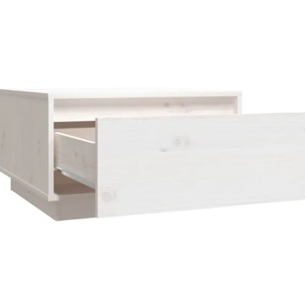 vidaXL Soffbord>Soffbord vit 55x56x32 cm massiv furu