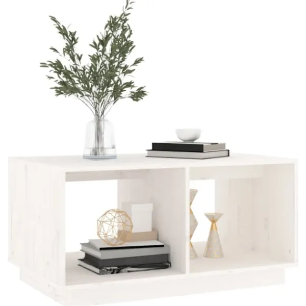 vidaXL Soffbord>Soffbord vit 80x50x40 cm massivt furu