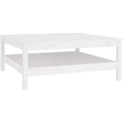 vidaXL Soffbord>Soffbord vitt 100x100x40 cm massivt trä furu