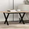vidaXL Soffbord>Soffbord X-ram 80x50x40 cm massiv furu och stål