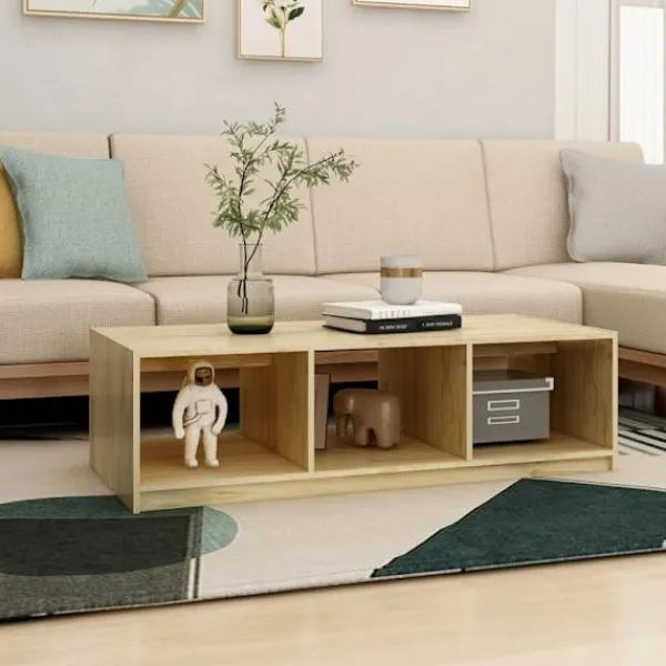 vidaXL Soffbord>Soffbord 110x50x34 cm massiv furu
