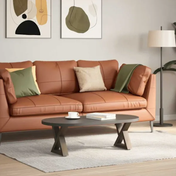 vidaXL Soffbord>Soffbordsben 2 st naturstål 30x(30-31,3) cm stål