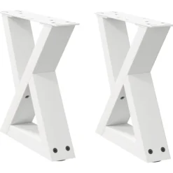 vidaXL Soffbord>Soffbordsben 2 st vita 40x(30-31,3) cm stål