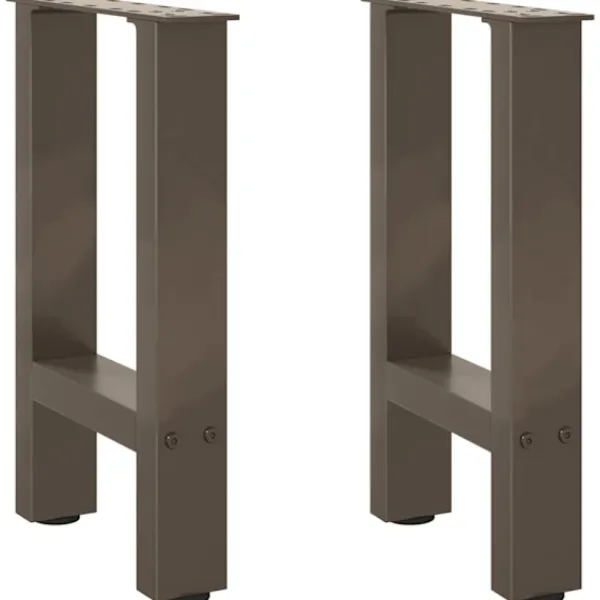 vidaXL Soffbord>Soffbordsben naturstål 2 st 28x(42-43) cm stål